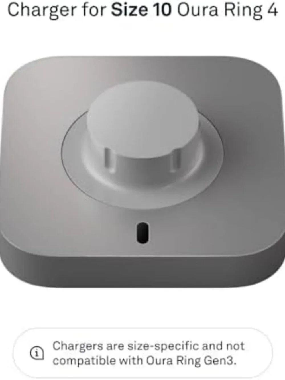 Size 10 Oura Ring 4 Charger - USB-C Charging Dock & Cable for Smart Ring